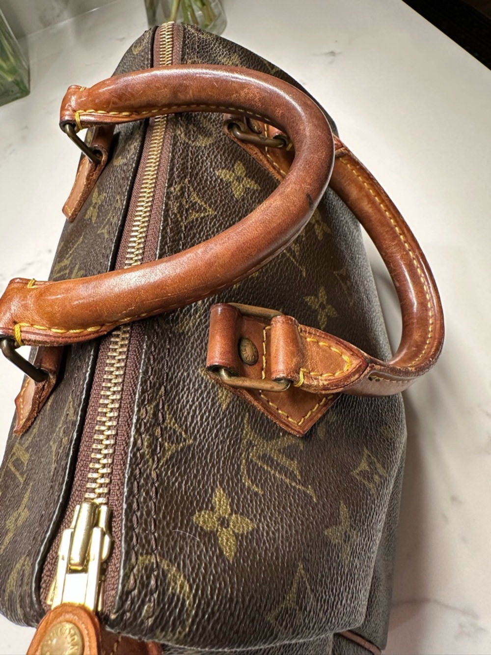 Louis Vuitton Brown Monogram Speedy 25 Top-Handle Bag - Picture 10 of 15